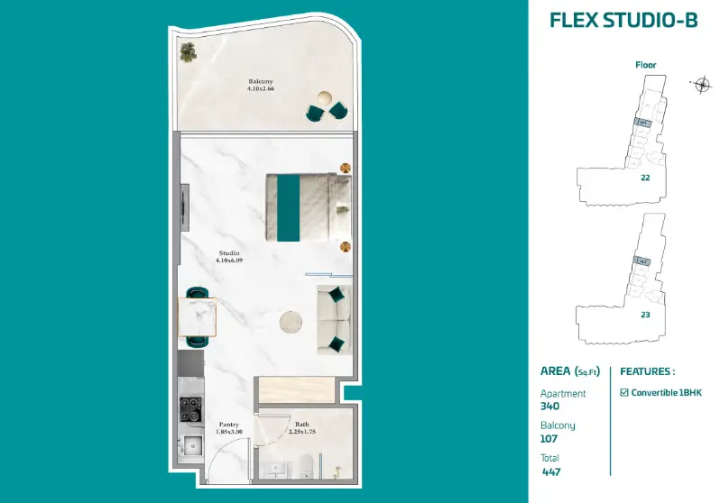 Breez by Danube Flex Studio B floor plan