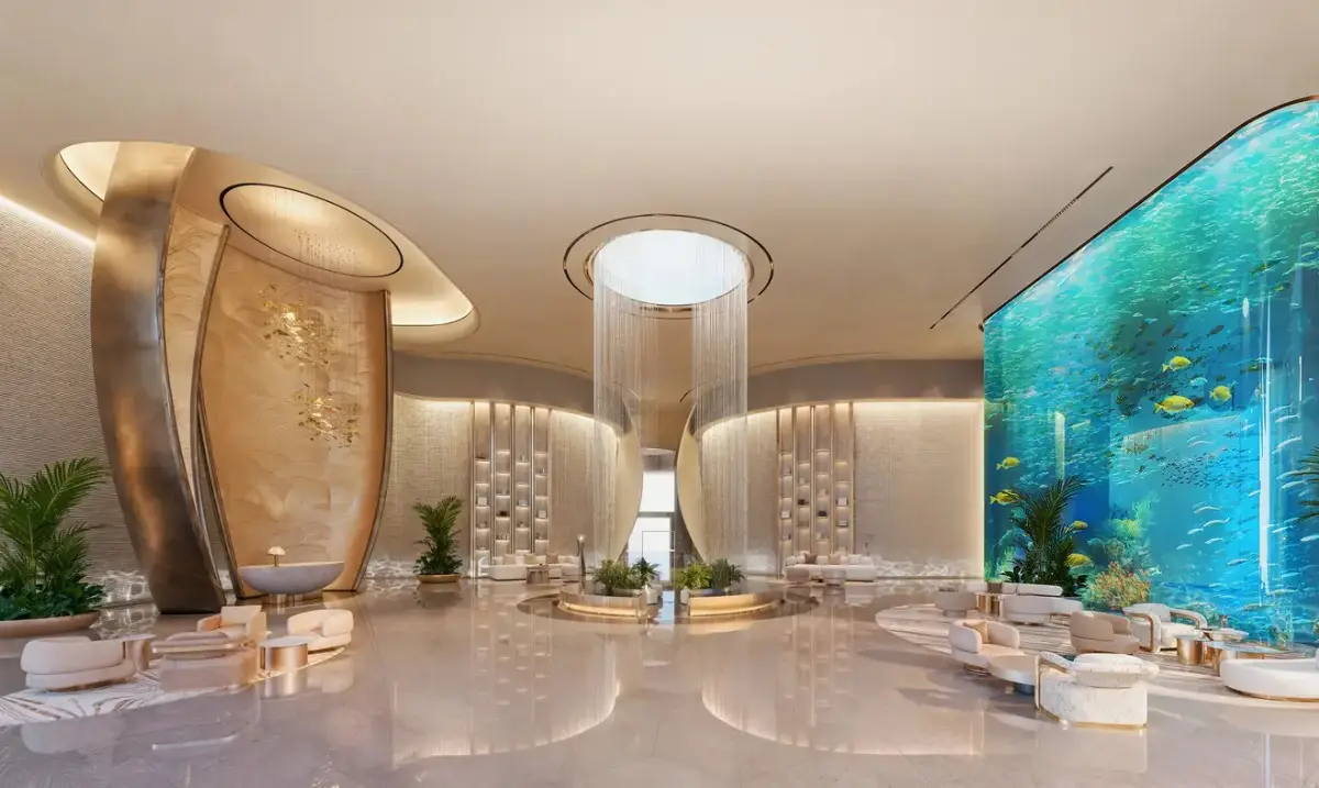Grand lobby aquarium in a Dubai off plan property for sale