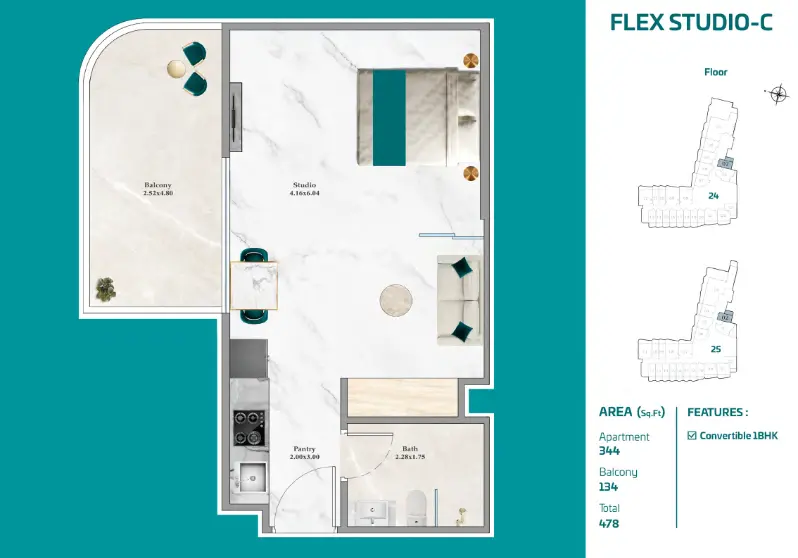 Breez by Danube Flex Studio C floor plan