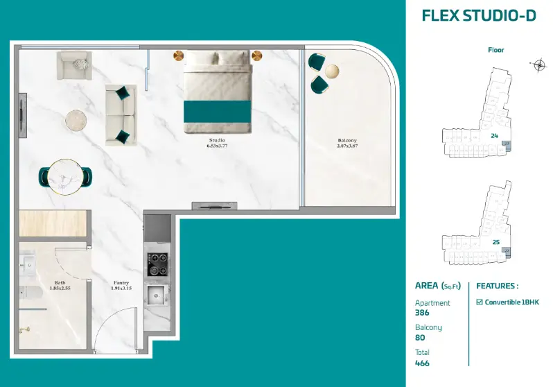 Breez by Danube Flex Studio D floor plan