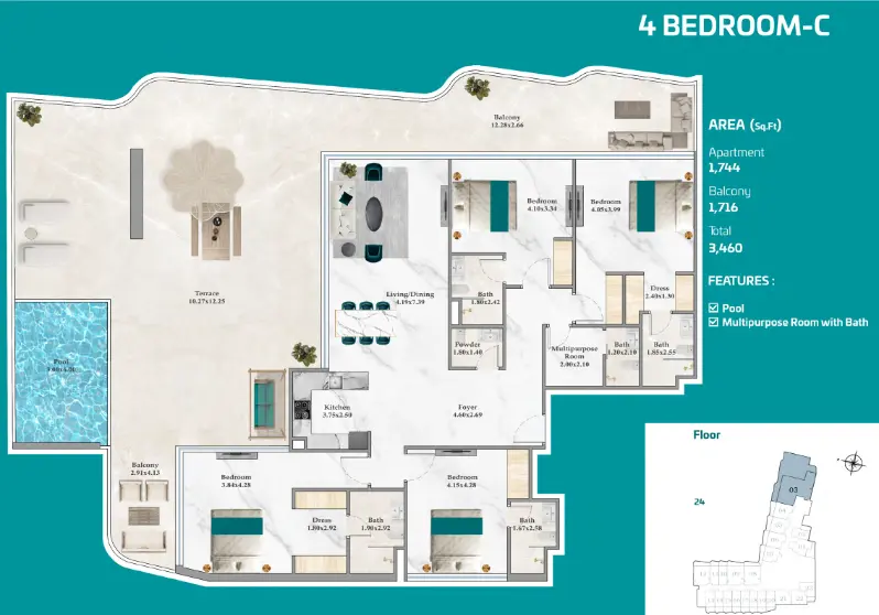 Breez by Danube 4 Bedroom C floor plan