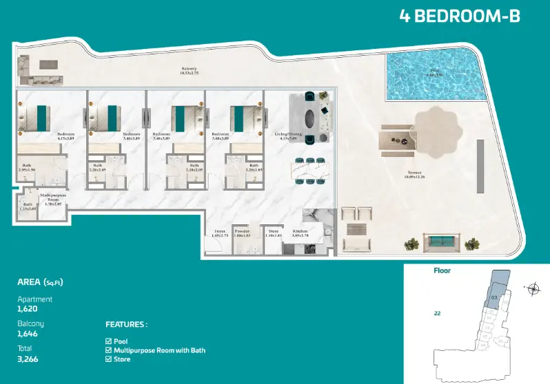 Breez by Danube 4 Bedroom B floor plan