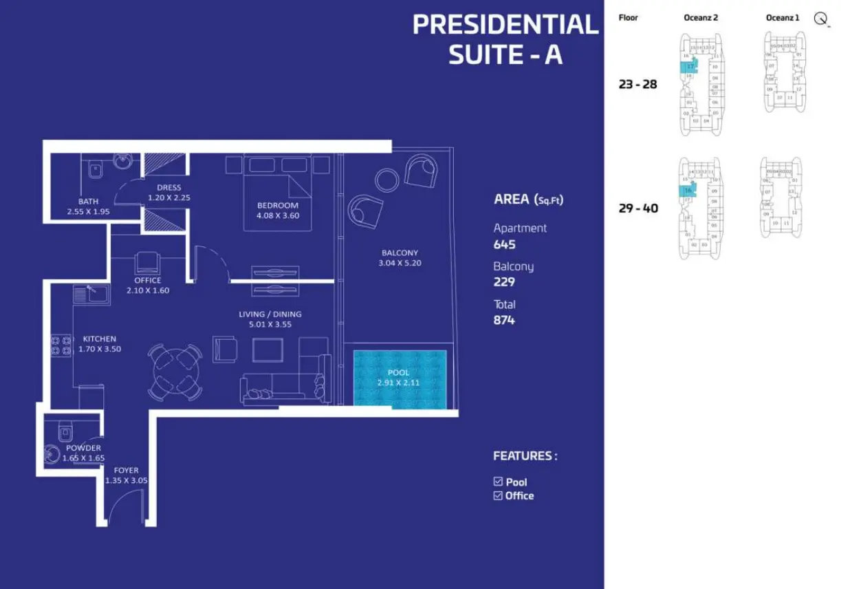 Oceanz by Danube Presidential Suite A floor plan