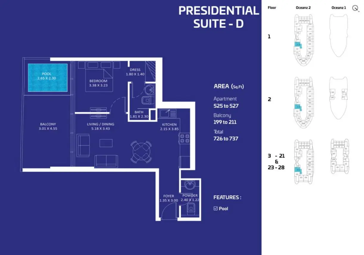 Oceanz by Danube Presidential Suite D floor plan