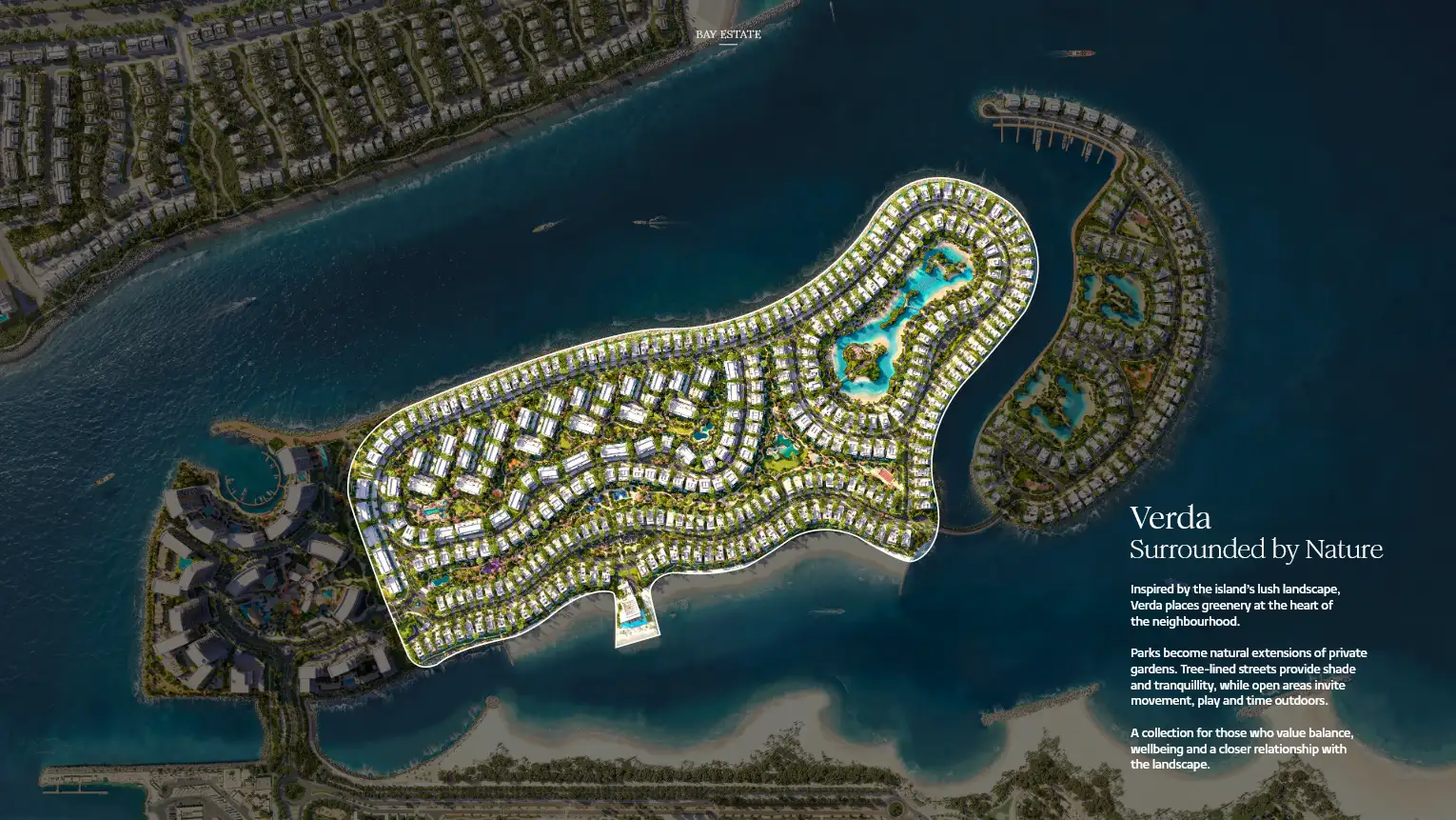 Verda collection at Bay Estate, surrounded by parks and lagoons